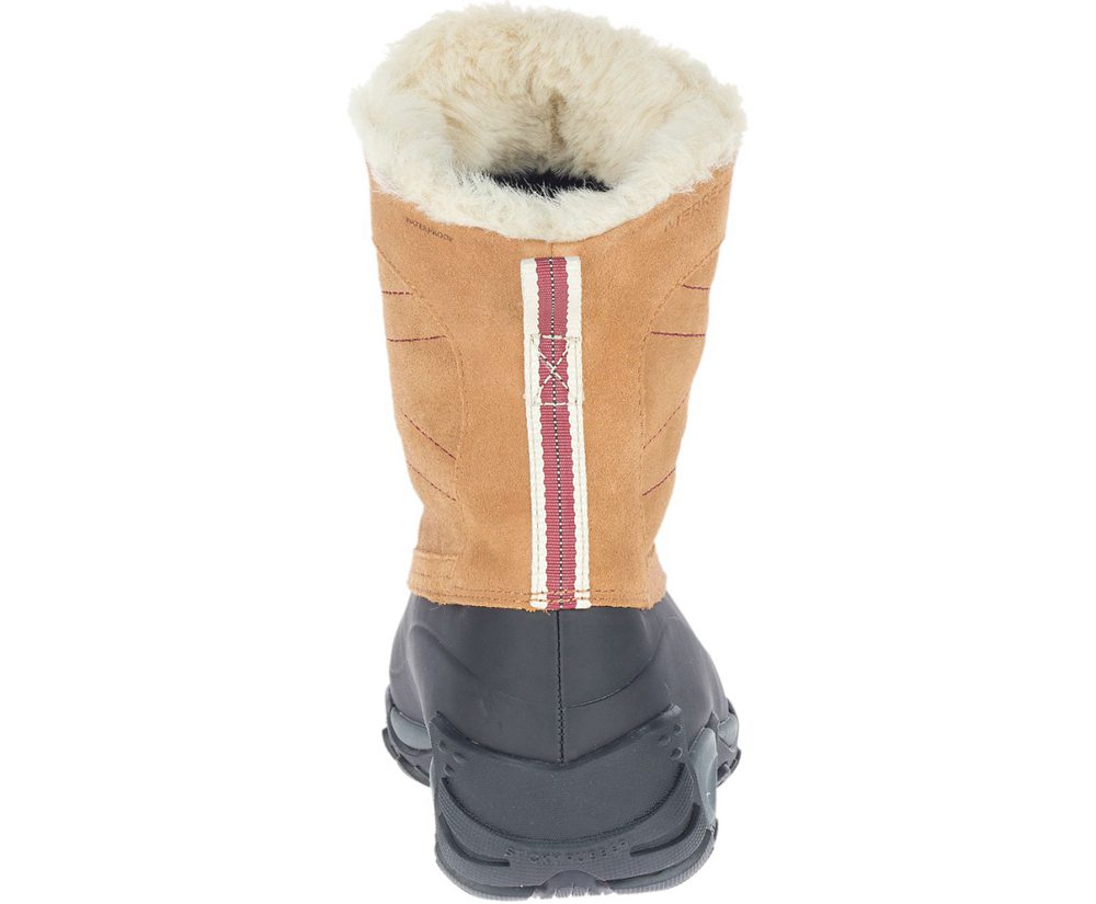 Merrell Støvler Dame - Yokota Polar Waterproof - Khaki/Sort - NTI392574